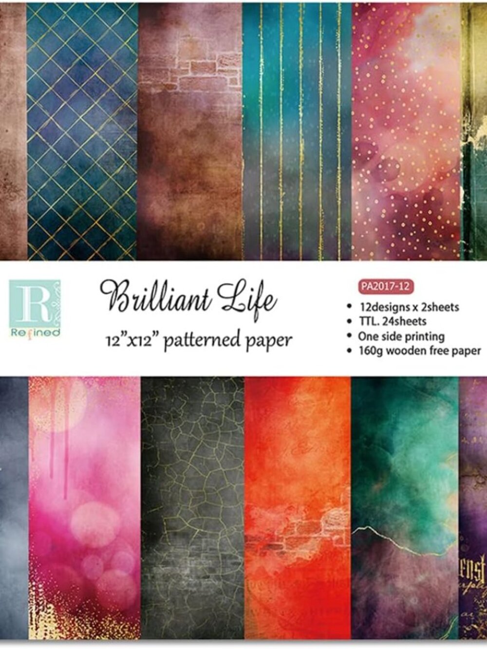 Scrapbook Paper Pad Pack 12x12,Brilliant life Vintage Pattern Double Sided Print